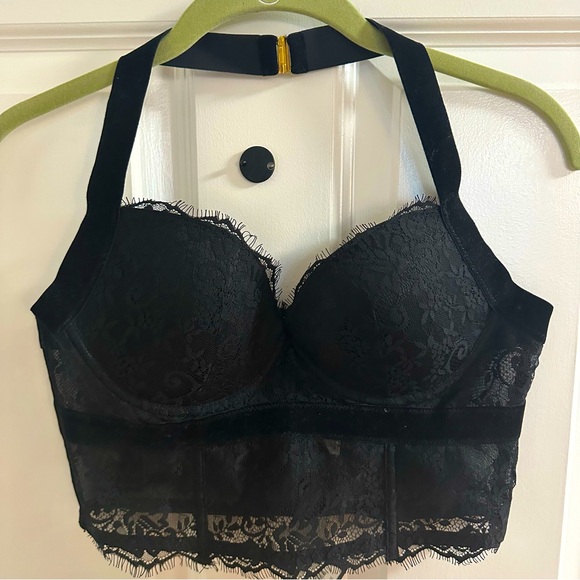 Bebe Lace & Velvet Bra Top M - Picture 1 of 6